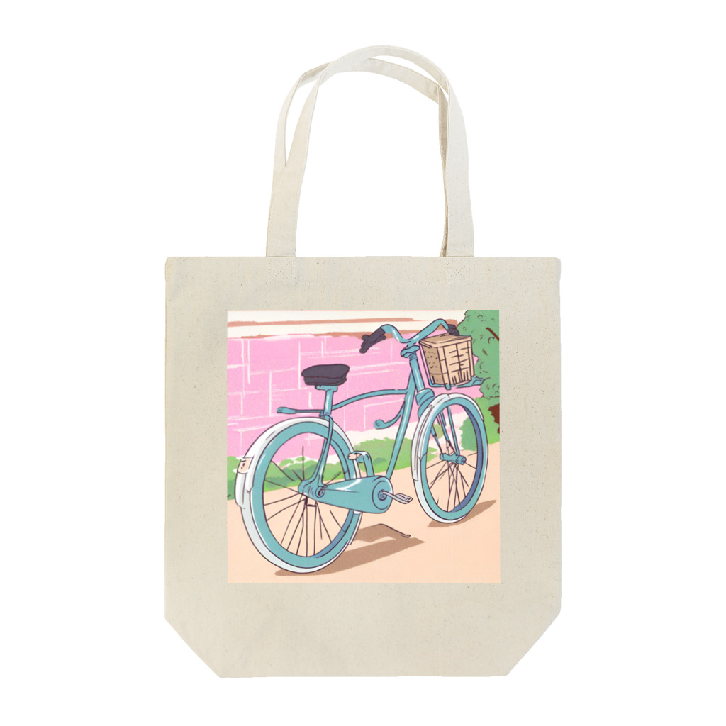おもかわさんのカラフルなレトロ自転車💐 トートバッグ