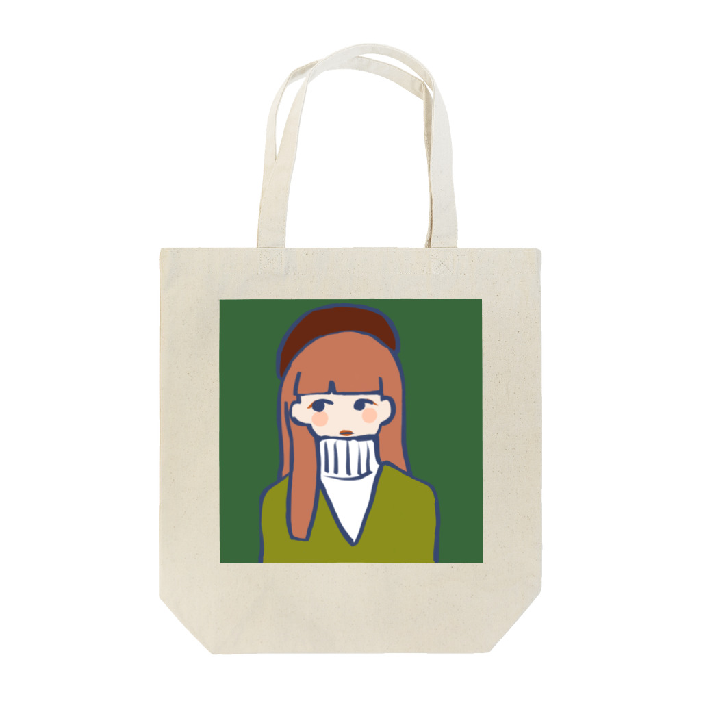 涼しい夏のベレー帽の女の子 Tote Bag