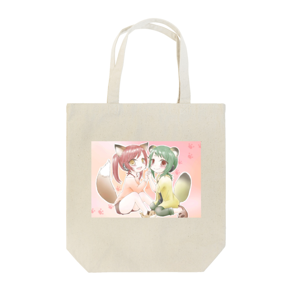 すぐる/どいなかのしばいぬの赤いきつねと緑のたぬき Tote Bag