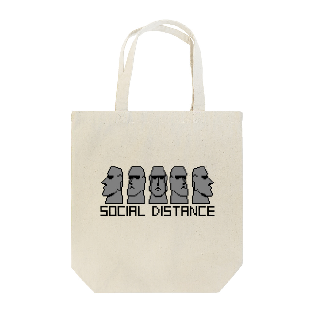 onigiri-loveloveのドット絵のモアイ（SOCIAL DISTANCE) Tote Bag