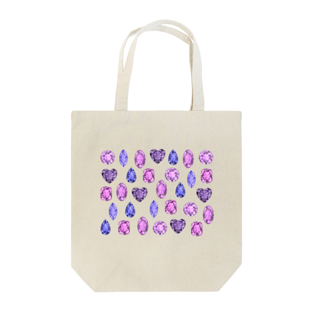 つきしょっぷの紫色の宝石 トートバッグ