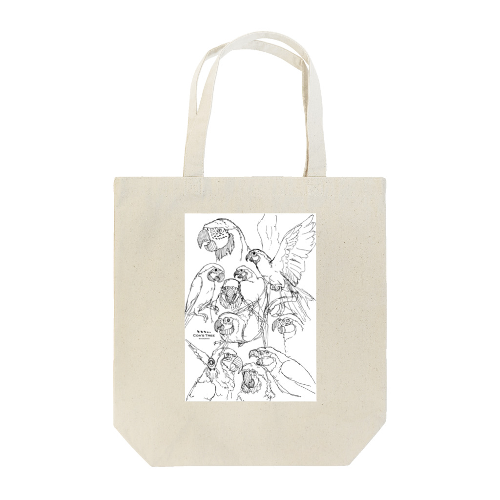 フロッグツリーのらくがきルリコンゴウインコ Tote Bag