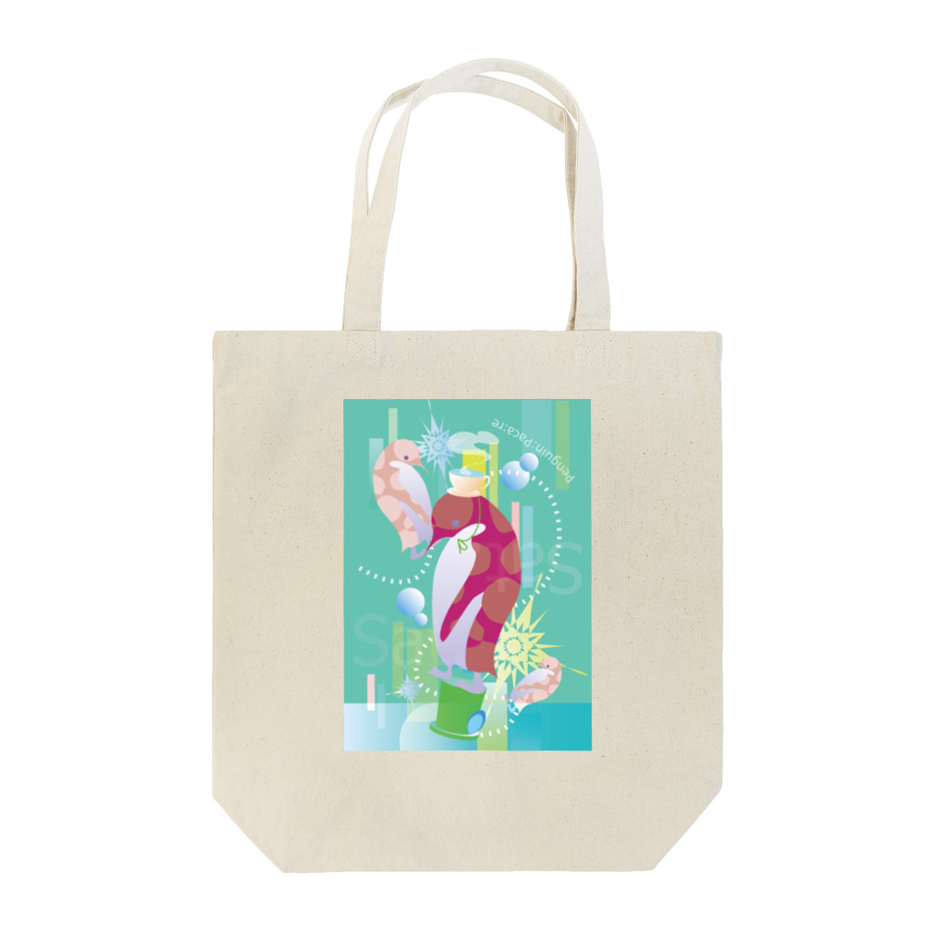 ペンギンパカリのペンギンTeaTime（グリーン） Tote Bag