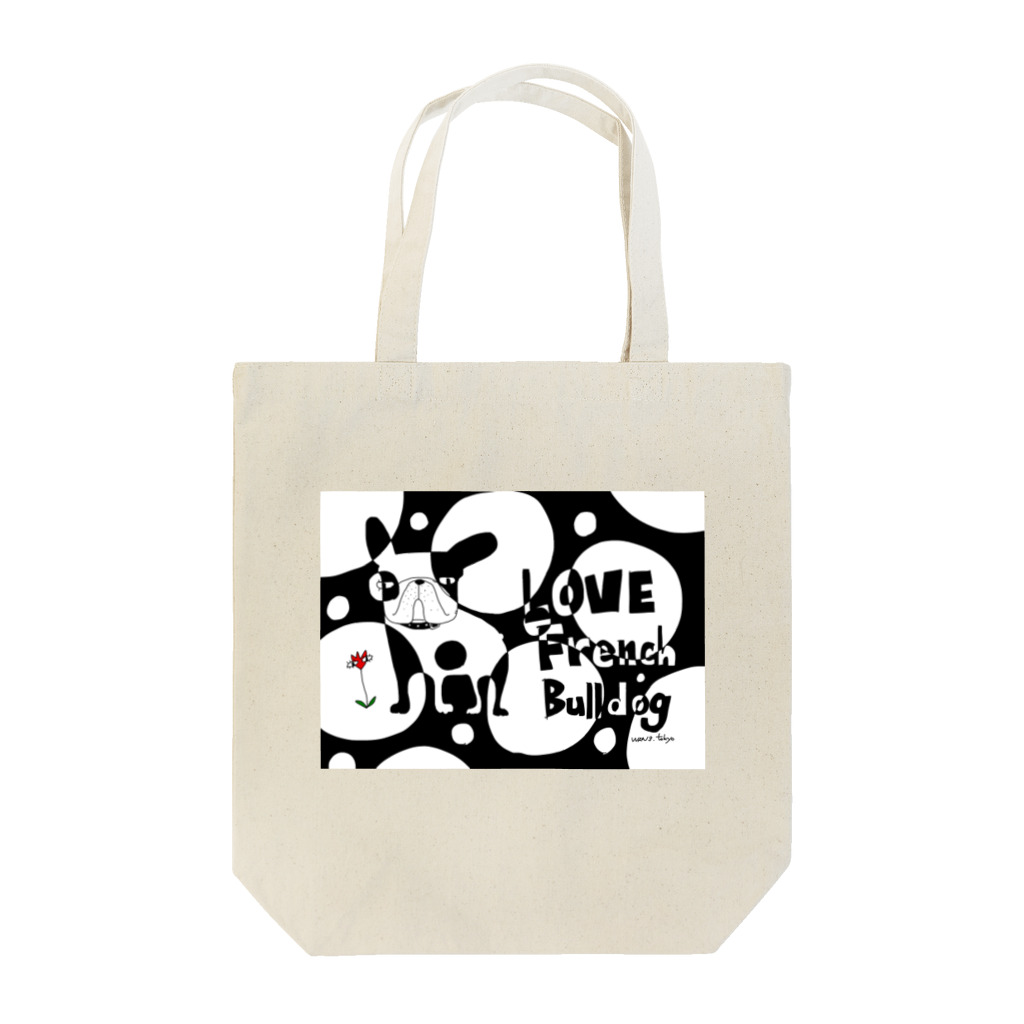 androgyneのLOVE FRENCH-BULLDOG Tote Bag