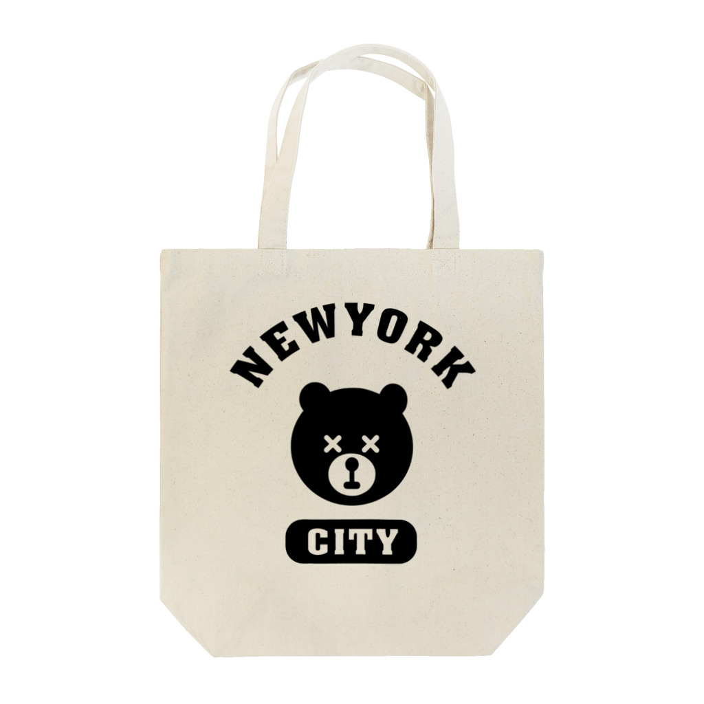 AliviostaのNYC BEAR ニューヨークシティベアー 熊 カレッジロゴ トートバッグ