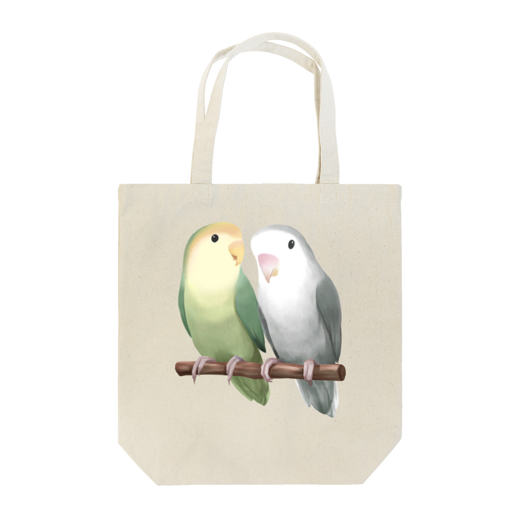 まめるりはことりのコザクラインコ　モーブとオリーブ【まめるりはことり】 Tote Bag