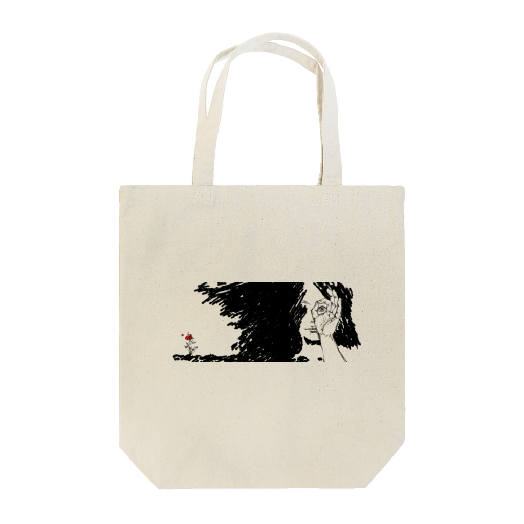 N.S. urelaの覗く少女・花 Tote Bag