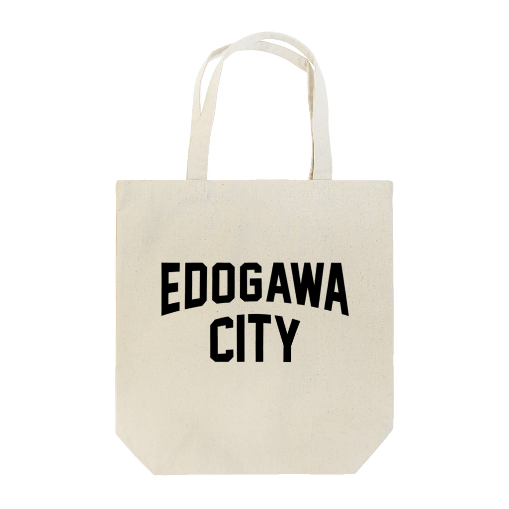 JIMOTO Wear Local Japanの江戸川区 EDOGAWA CITY ロゴブラック トートバッグ