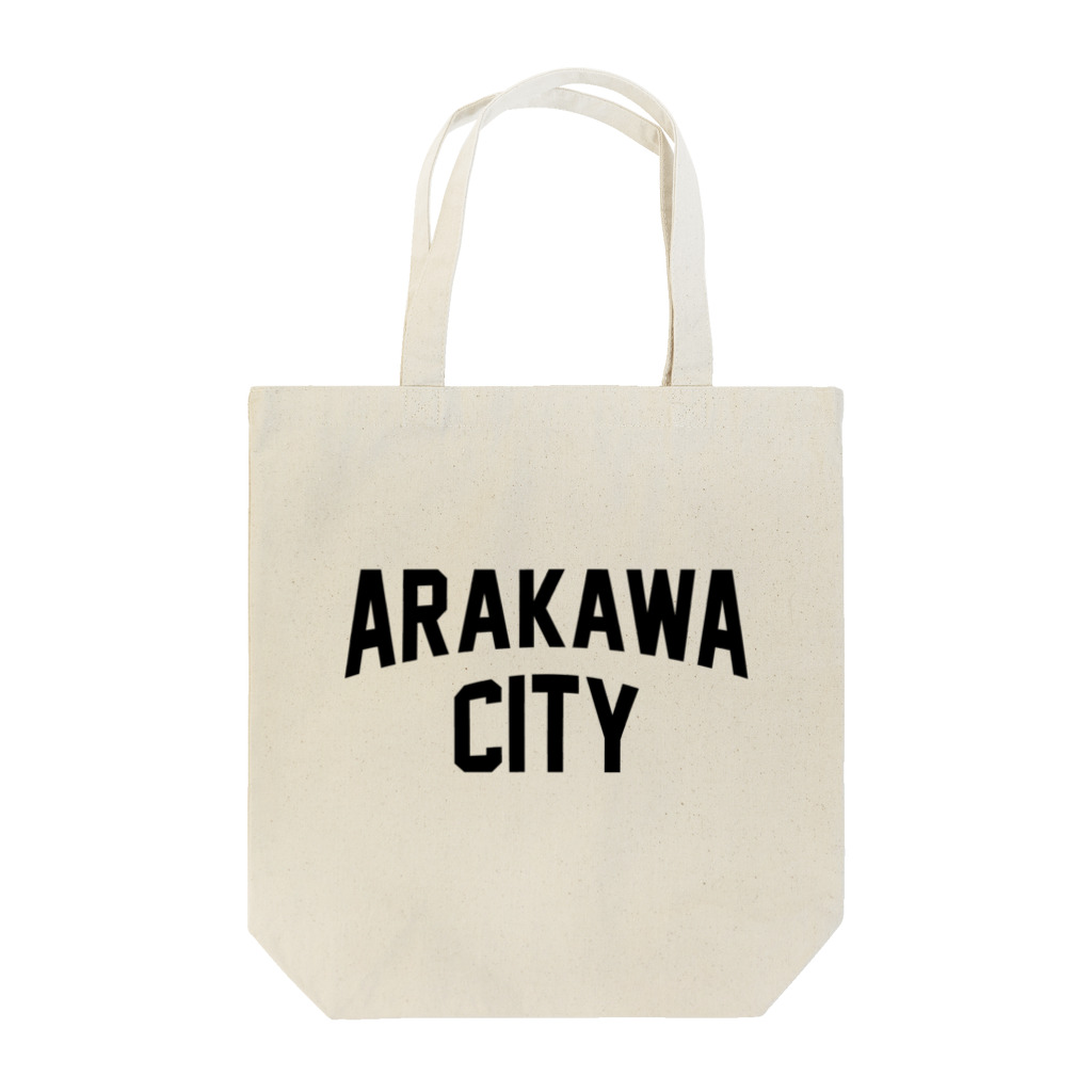 JIMOTO Wear Local Japanの荒川区 ARAKAWA WARD ロゴブラック トートバッグ