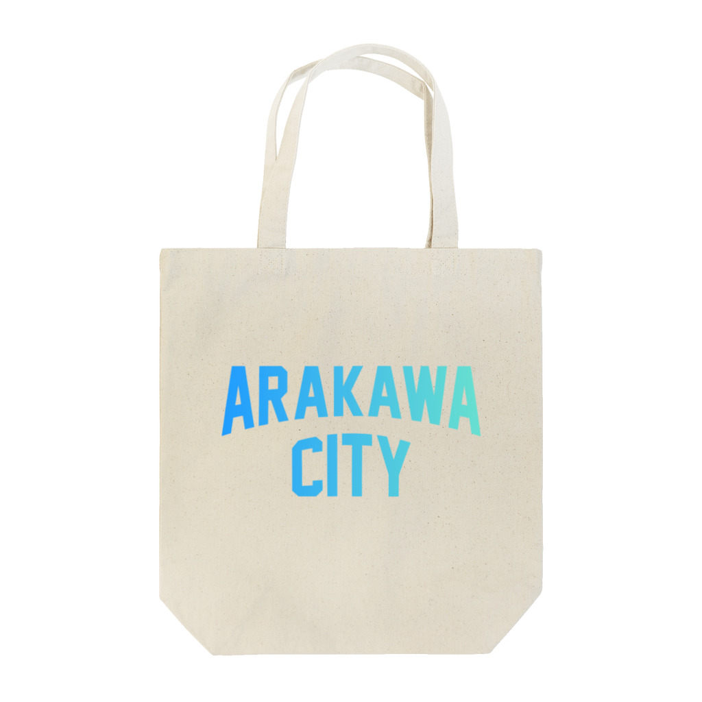 JIMOTO Wear Local Japanの荒川区 ARAKAWA WARD ロゴブルー トートバッグ