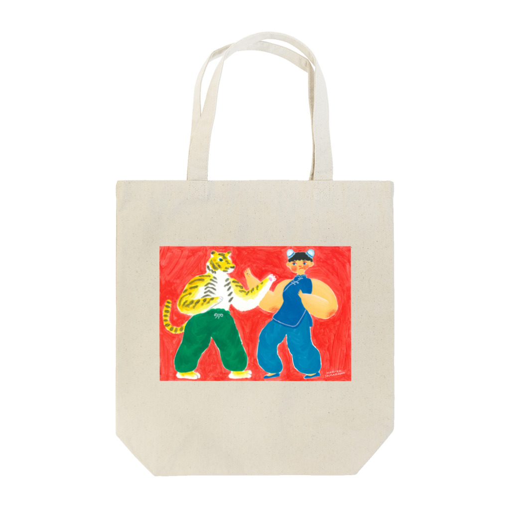 YA MARKETのタイガーVSガール Tote Bag