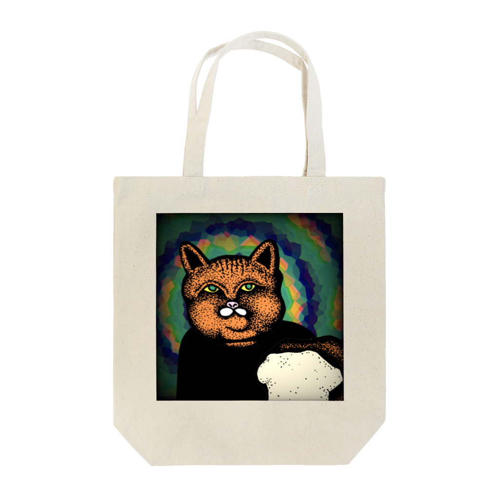 Shokupan Shopの大きな食パンと猫 Tote Bag