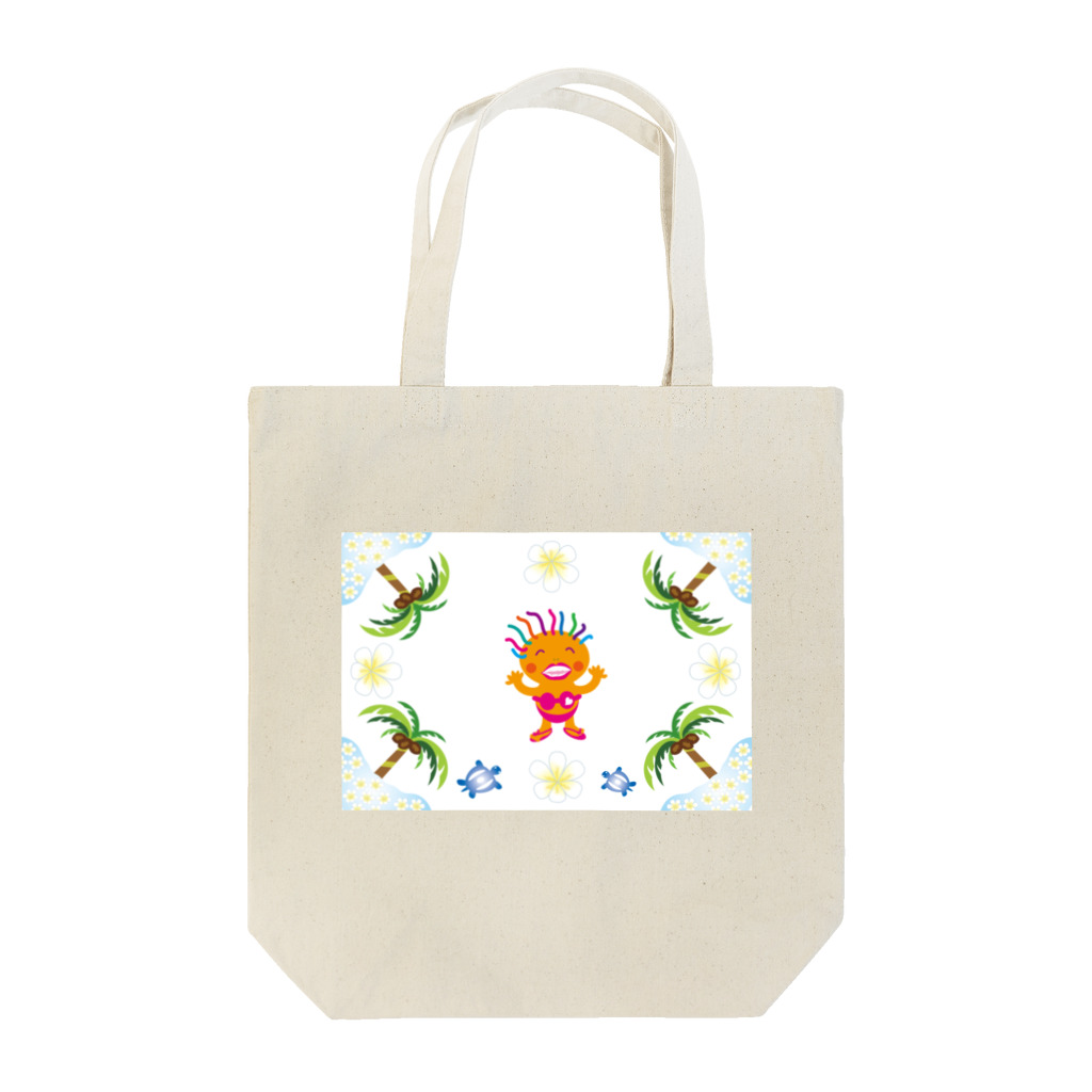 ジルトチッチのデザインボックスのハワイアンなクレコちゃんのヤシの木パラダイス Tote Bag