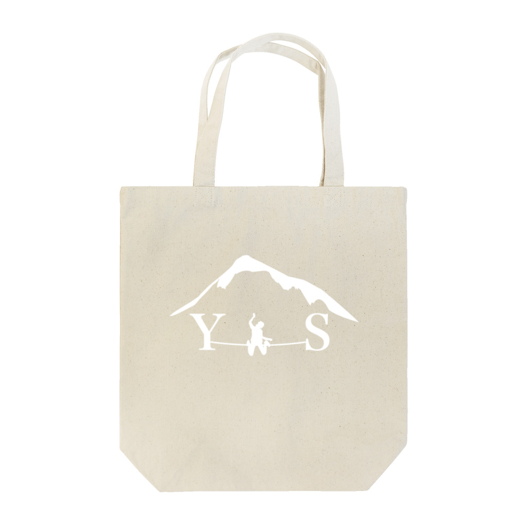 YASHIMA-SLACKLINESのYSダブルドロップニー-ホワイト Tote Bag