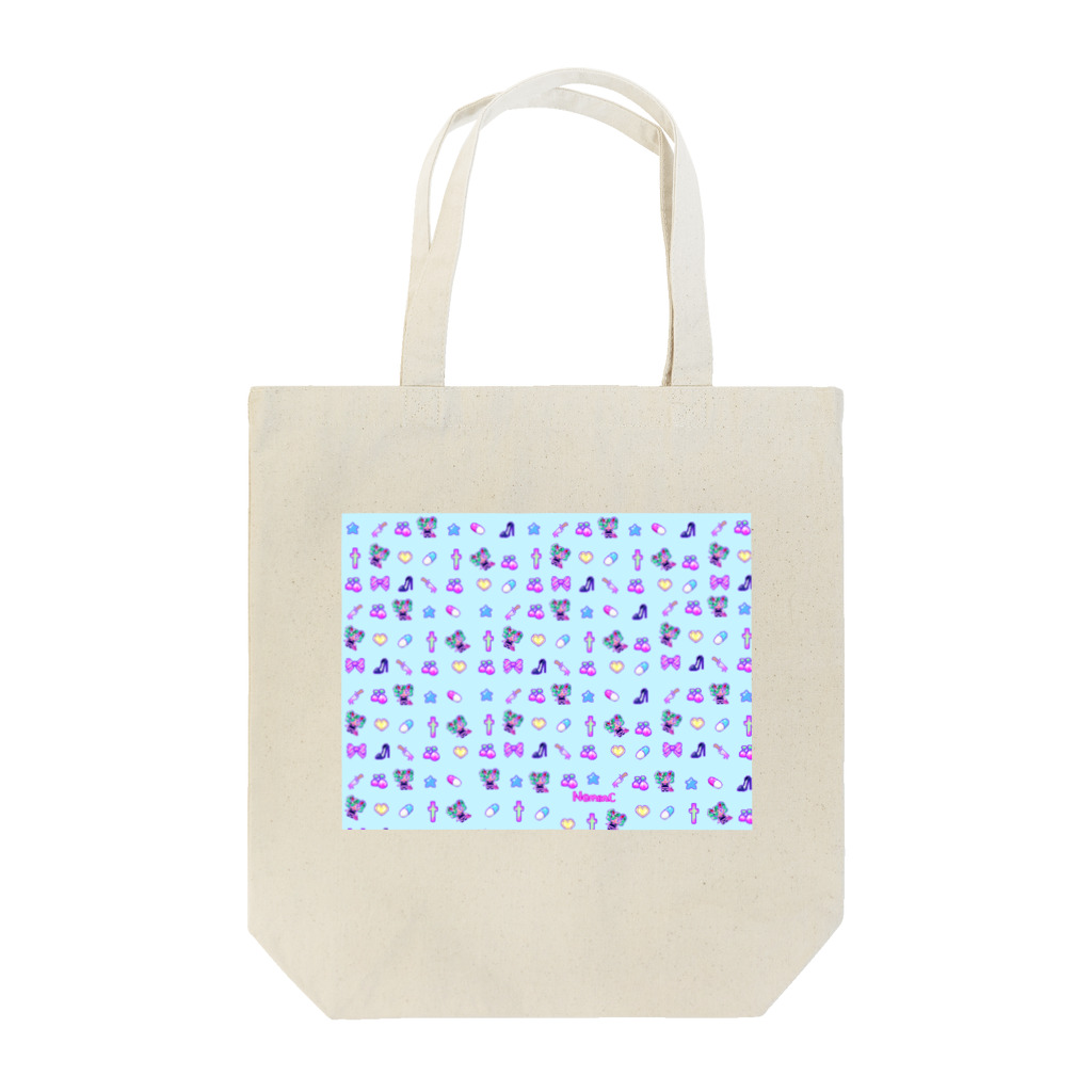 Nemon.Cのあぁちゃまのゆめかわ8bit　　ブルー Tote Bag