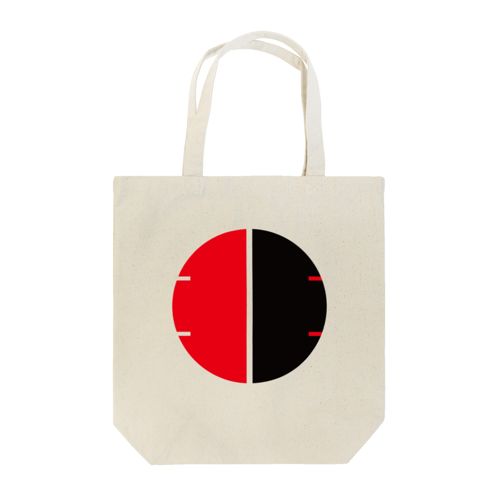 無色研究所の【非国民的】サークルロゴ（赤×黒） トートバッグ