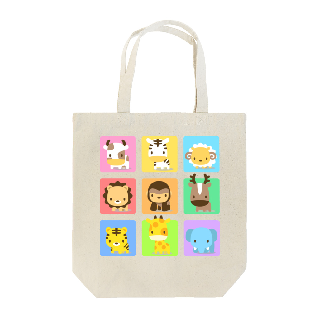 akimalのウシ・シマウマ・ヒツジ・ライオン・ゴリラ・シカ・トラ・キリン・ゾウ。 Tote Bag