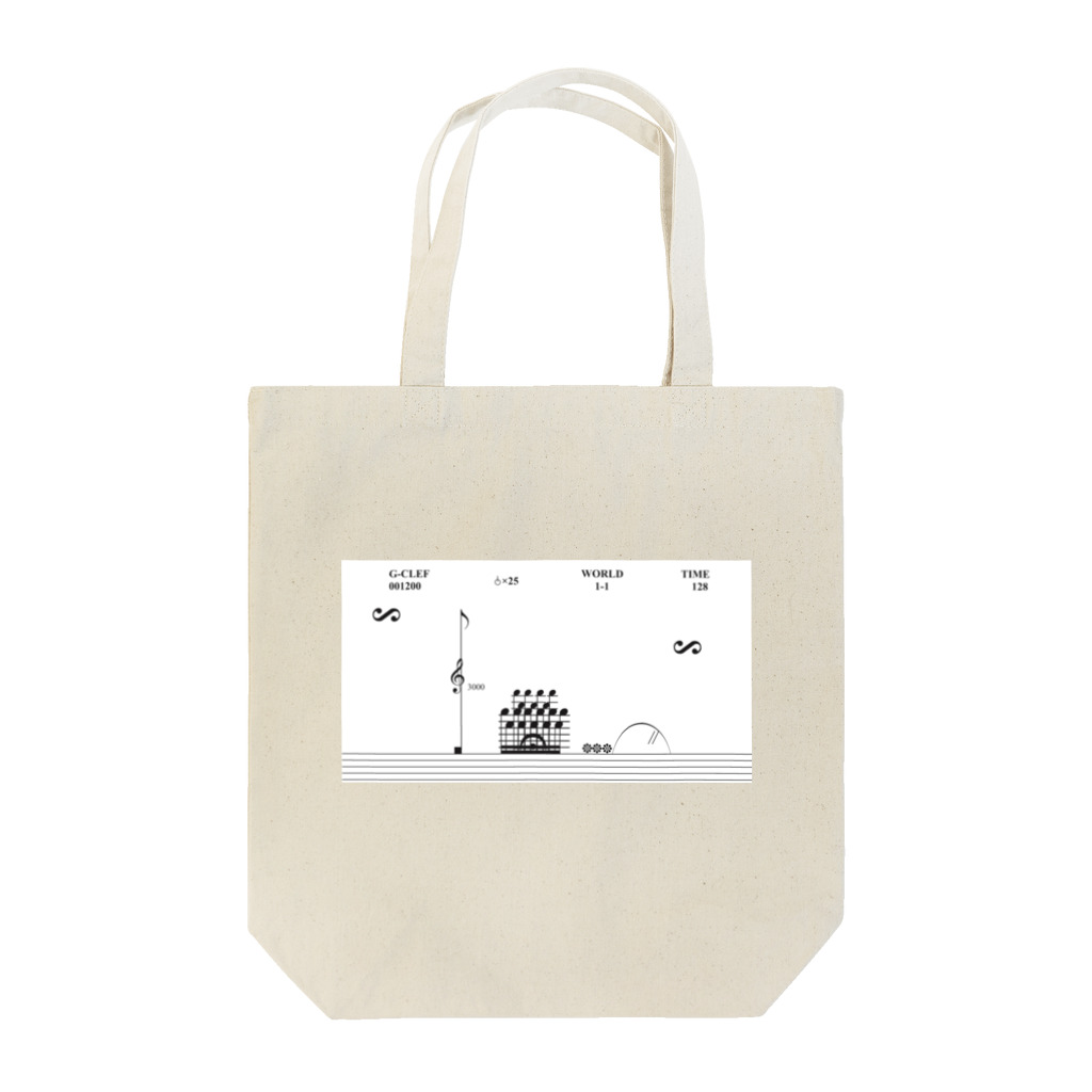 ハゲモールの【楽譜】スーパークレフブラザーズ(黒字) Tote Bag