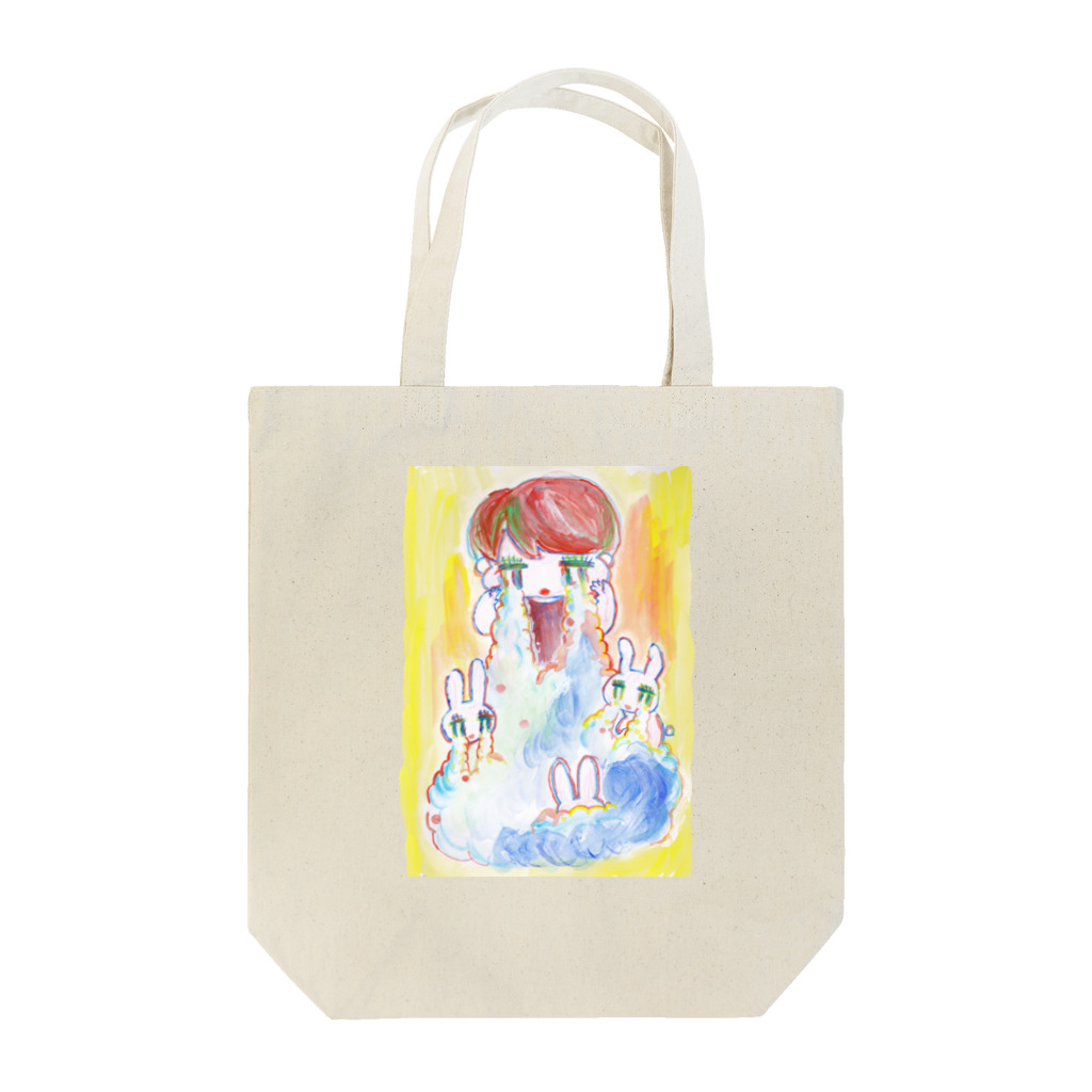 うさぎちゃんアイランドのうさぎちゃんと泣く Tote Bag