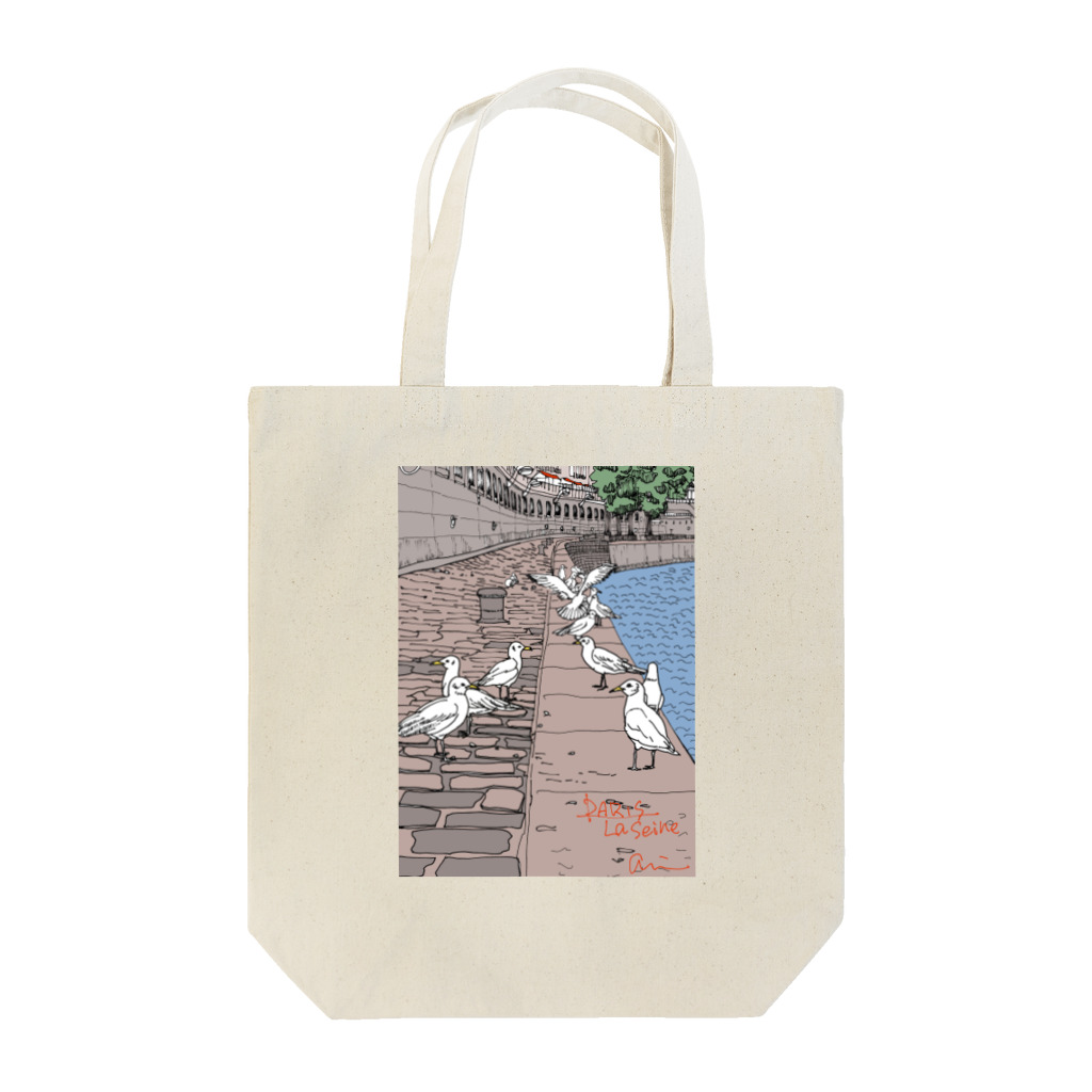 Anriのセーヌ川と鳥の群れ Tote Bag