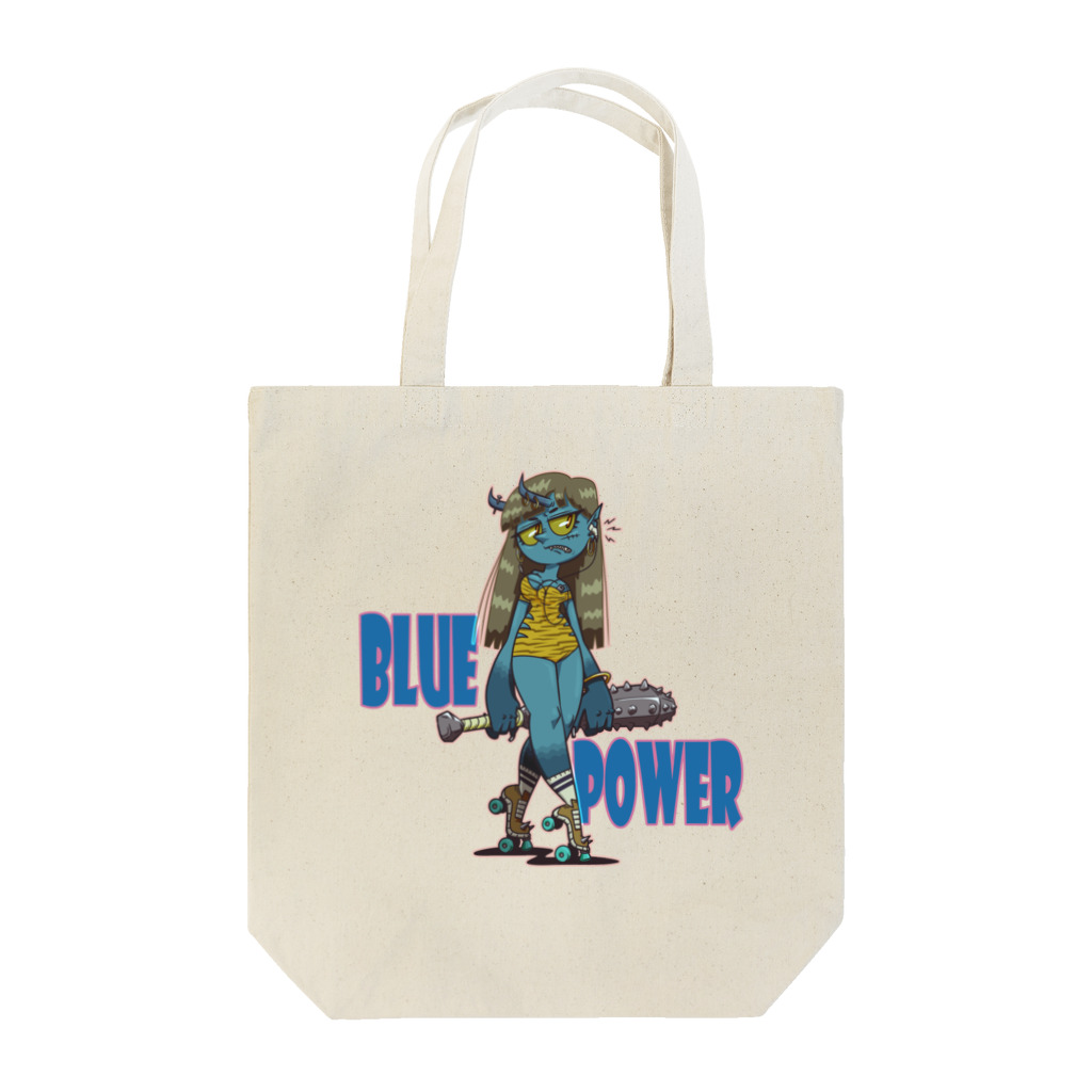 nidan-illustrationの“BLUE POWER” トートバッグ