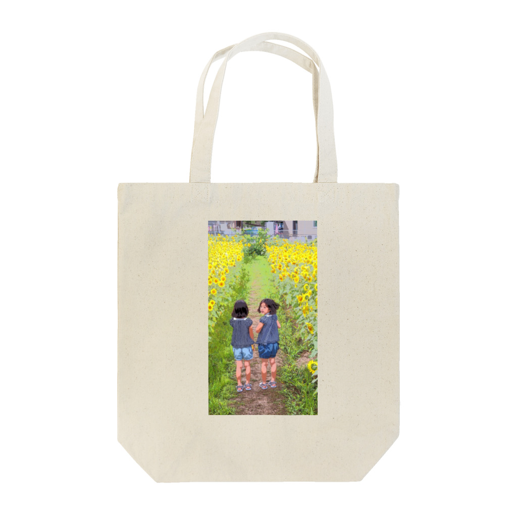 Vampmie Kotaniのひまわり畑と双子の女の子 Tote Bag