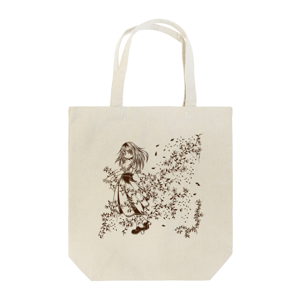 PETIT PARADE　小鳥遊すずめの花と刺繍の女の子 Tote Bag