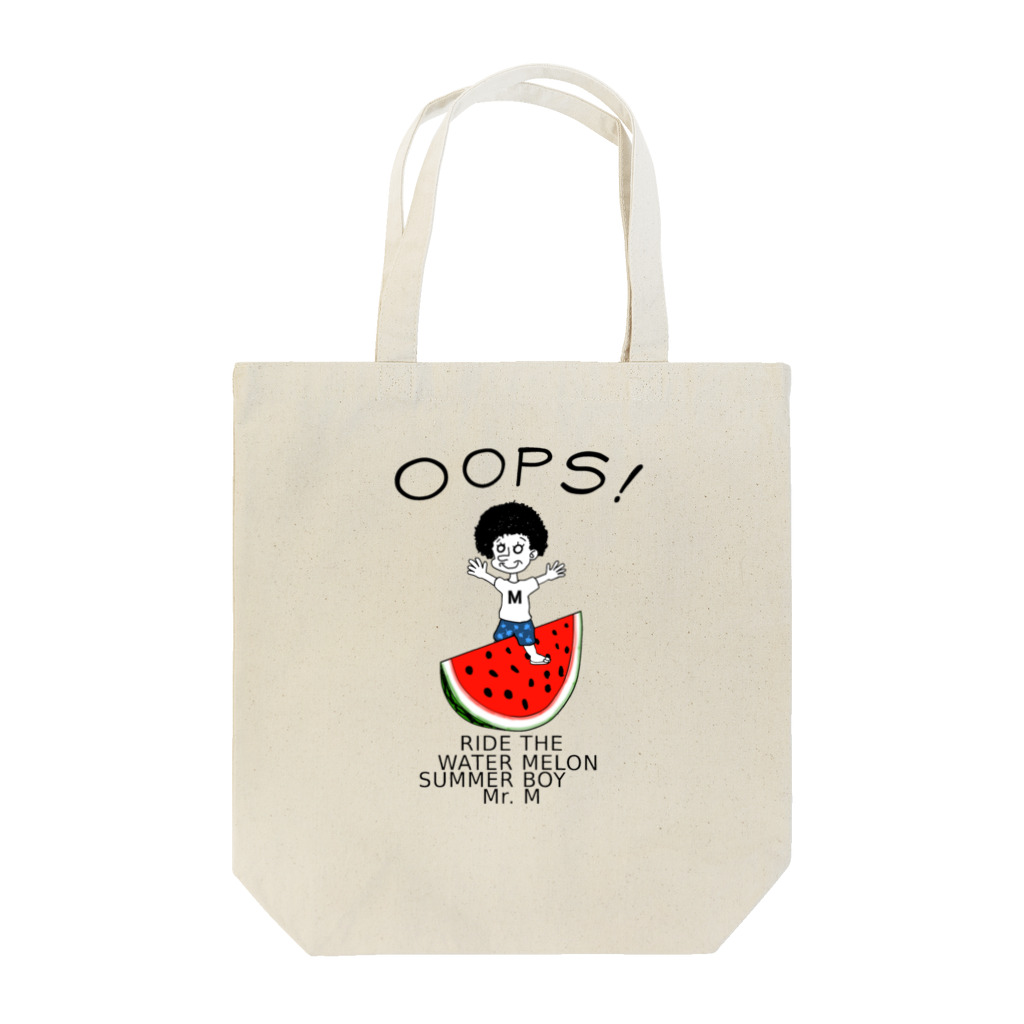 栗のスイカに乗った村上さん。 Tote Bag