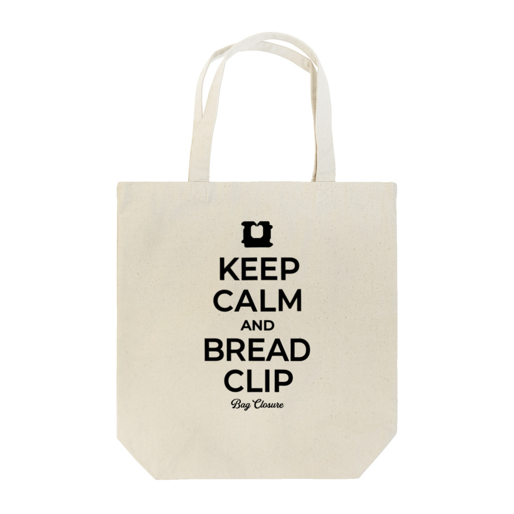 kg_shopのKEEP CALM AND BREAD CLIP [ブラック] トートバッグ