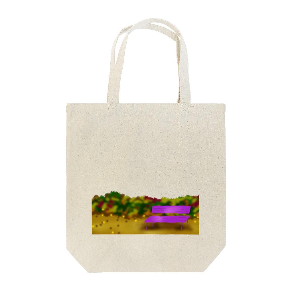 Qsarkの秋のベンチと風景 Tote Bag