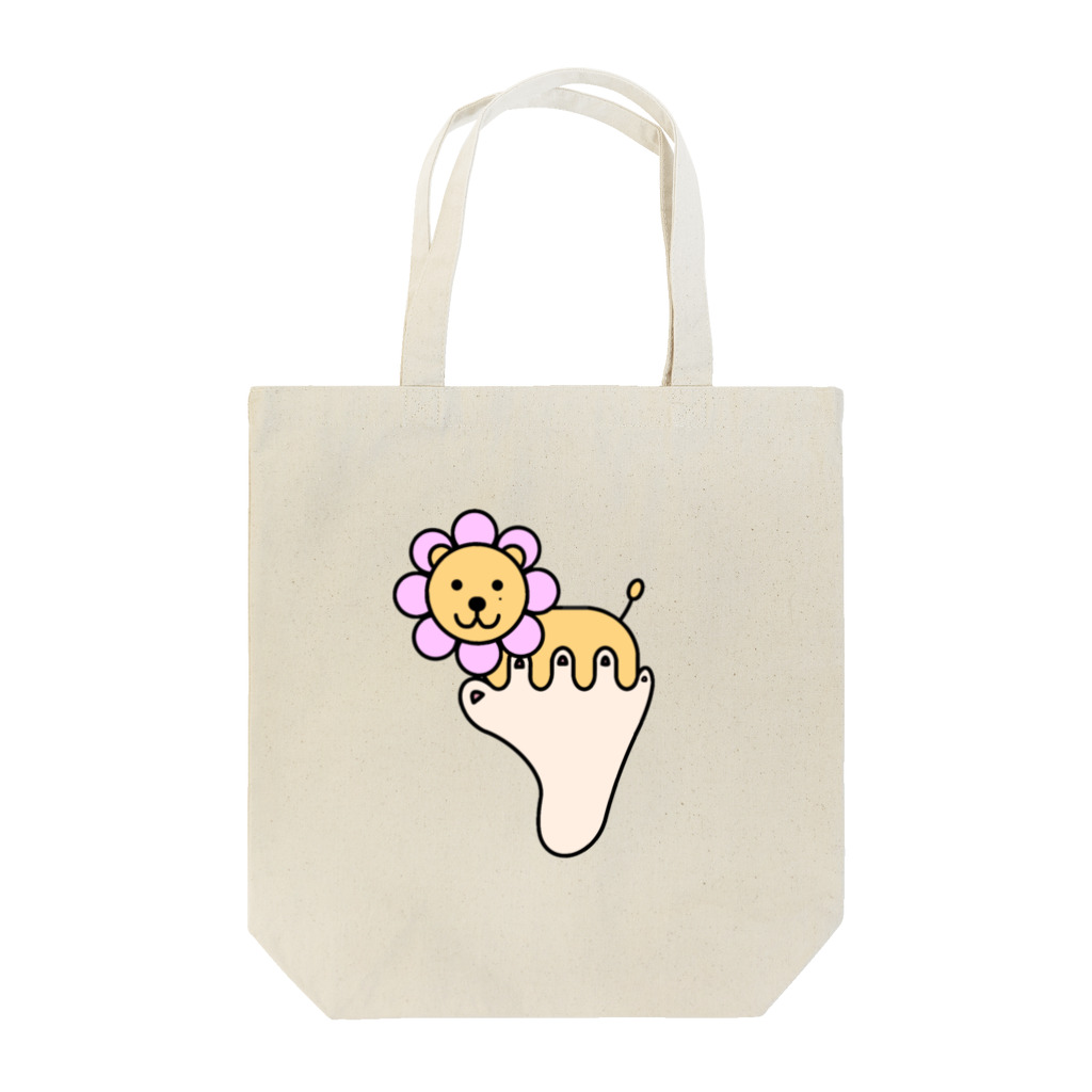 クアッカワラビーくんの日常＆あしゆびふれんず公式グッズのあしゆびらいおん(ピンク) Tote Bag