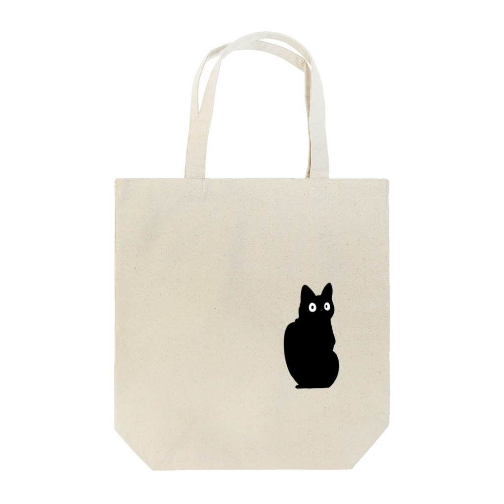 いちごのネコの振り向きネコチャン黒 Tote Bag