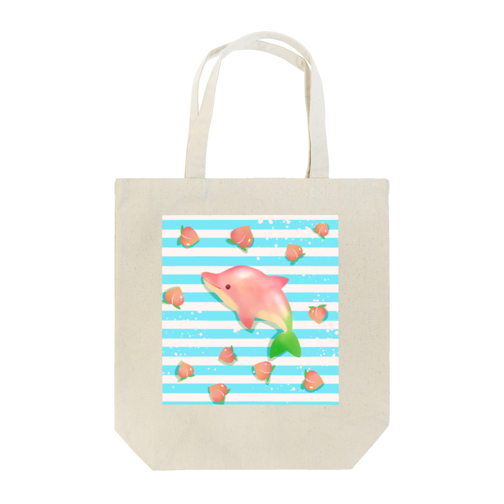 エコの海の桃イルカの夏アイテム トートバッグ