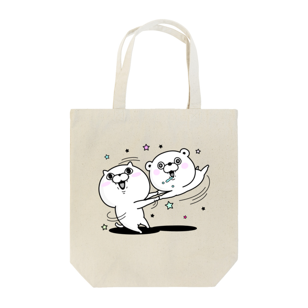 ヨッシースタンプのぬこ&くまさん ハッピー Tote Bag