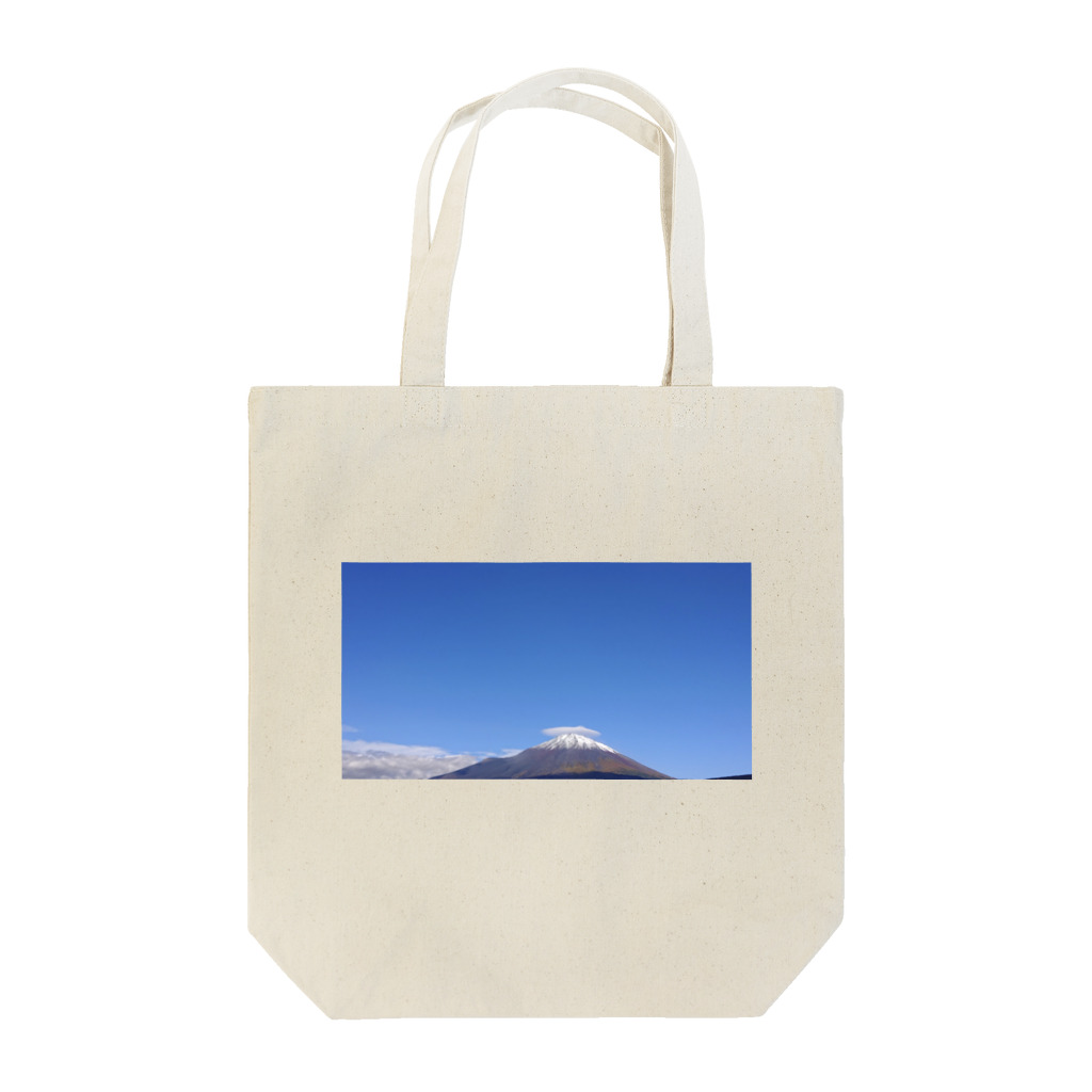 富士山のある景色の富士山と傘雲 トートバッグ