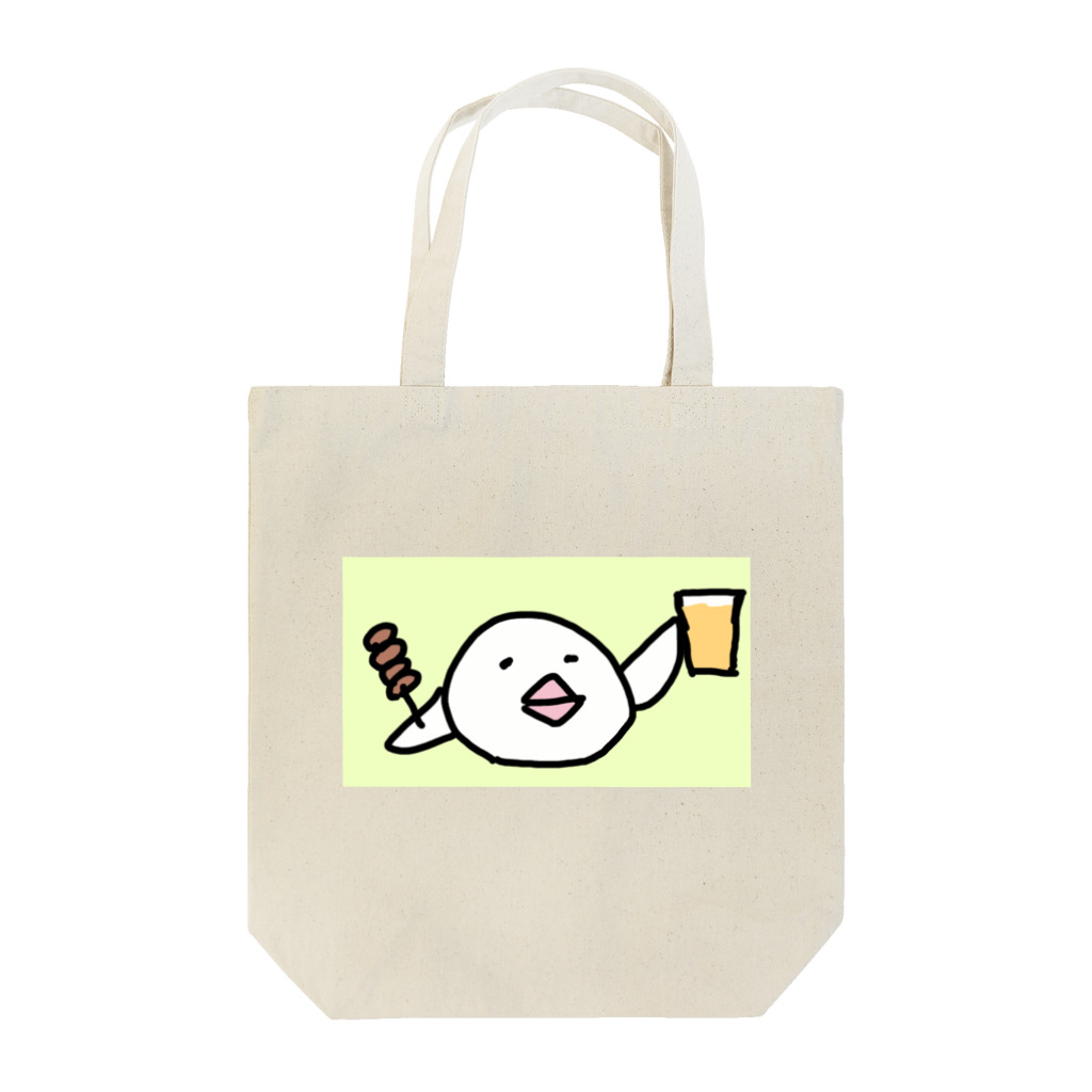 ダイナマイト87ねこ大商会の乾杯の音頭をとる白文鳥です Tote Bag