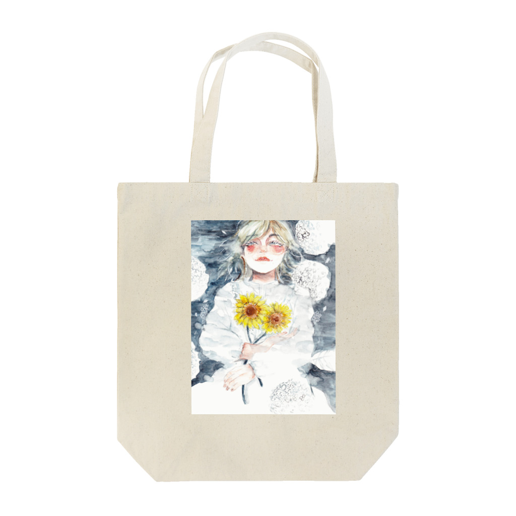 紫陽花イラストレーター　オカサヤカ　グッズショップの『水面に笑う』©️オカ　サヤカ Tote Bag