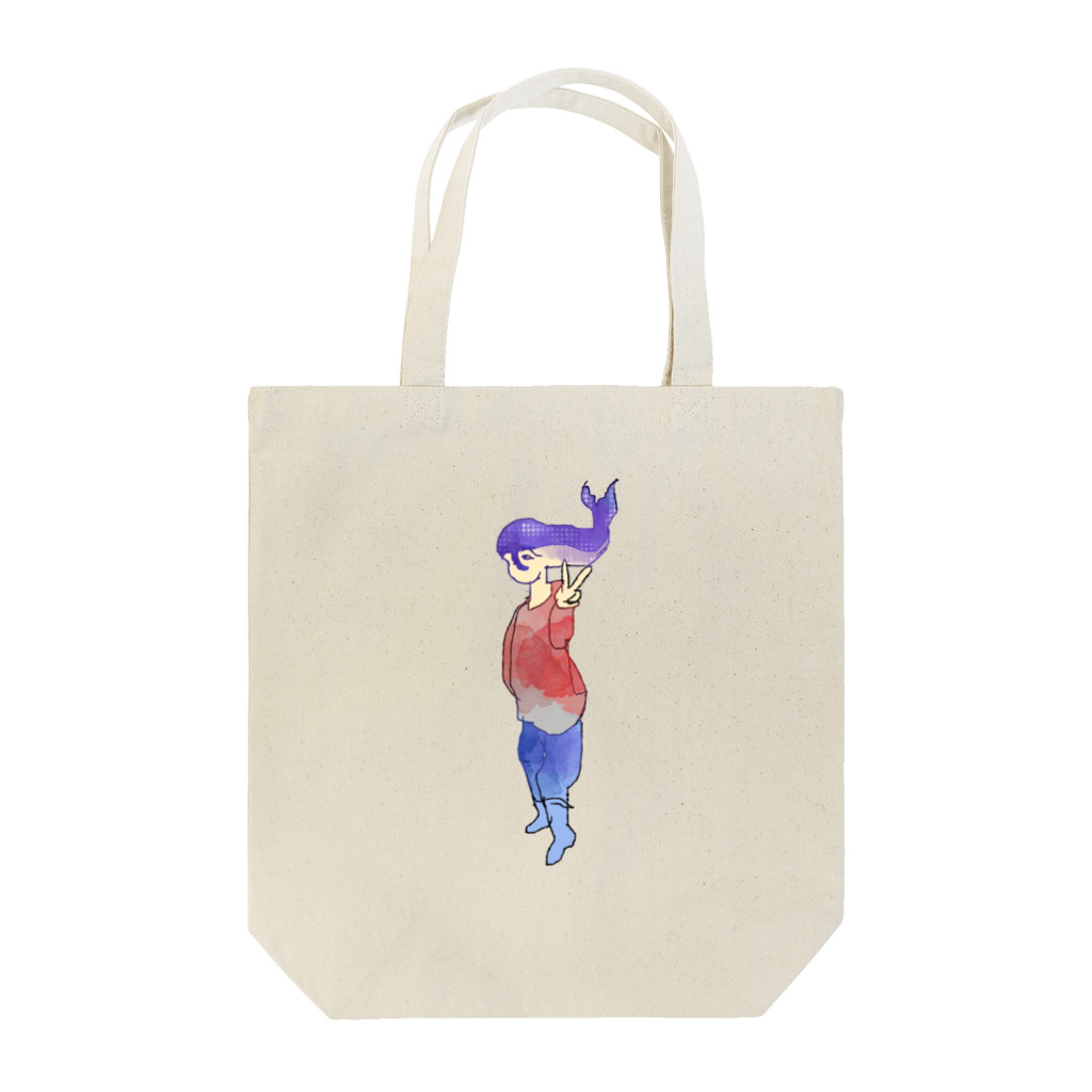 犬吠え商店のくじら人間ピース Tote Bag