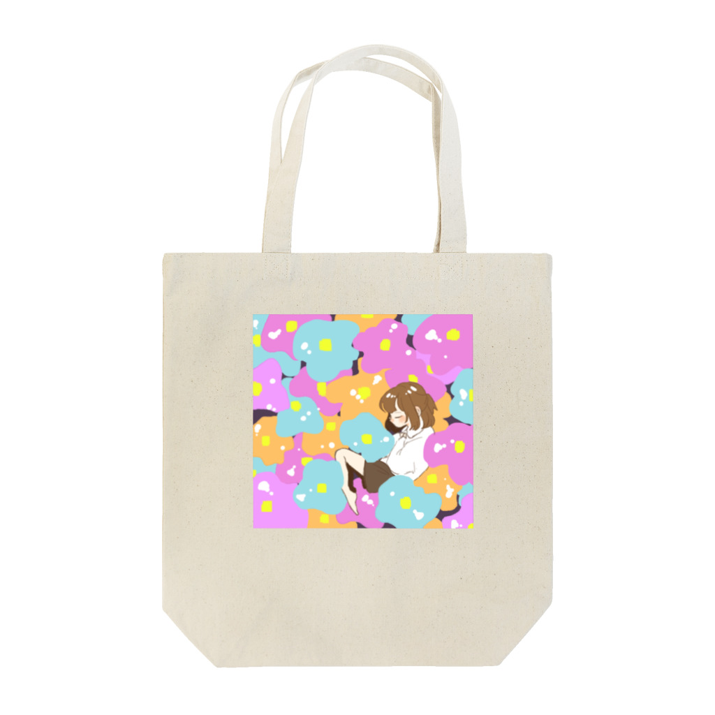 街角の花と少女 Tote Bag