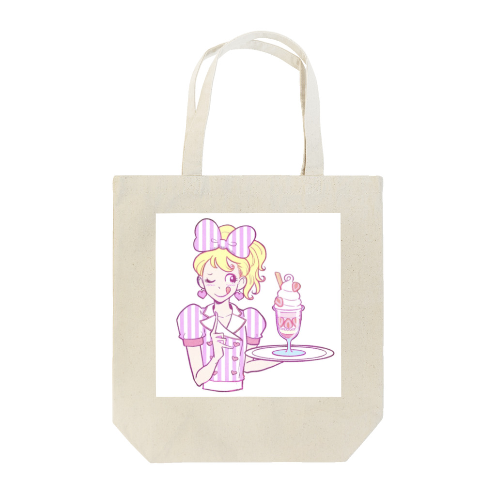 Panda to numechanのダイナーガール(おちゃめ) Tote Bag