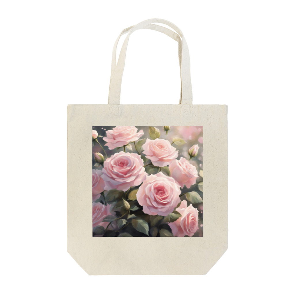 okierazaのペールピンクのバラの花束 トートバッグ