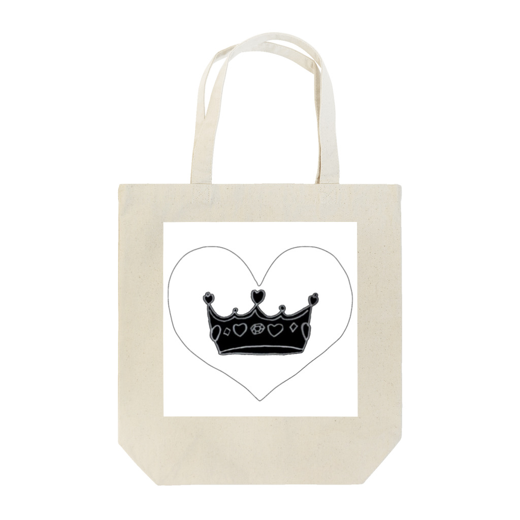 perapo❷@指描きグッズ販売の王冠👑ブラックver Tote Bag