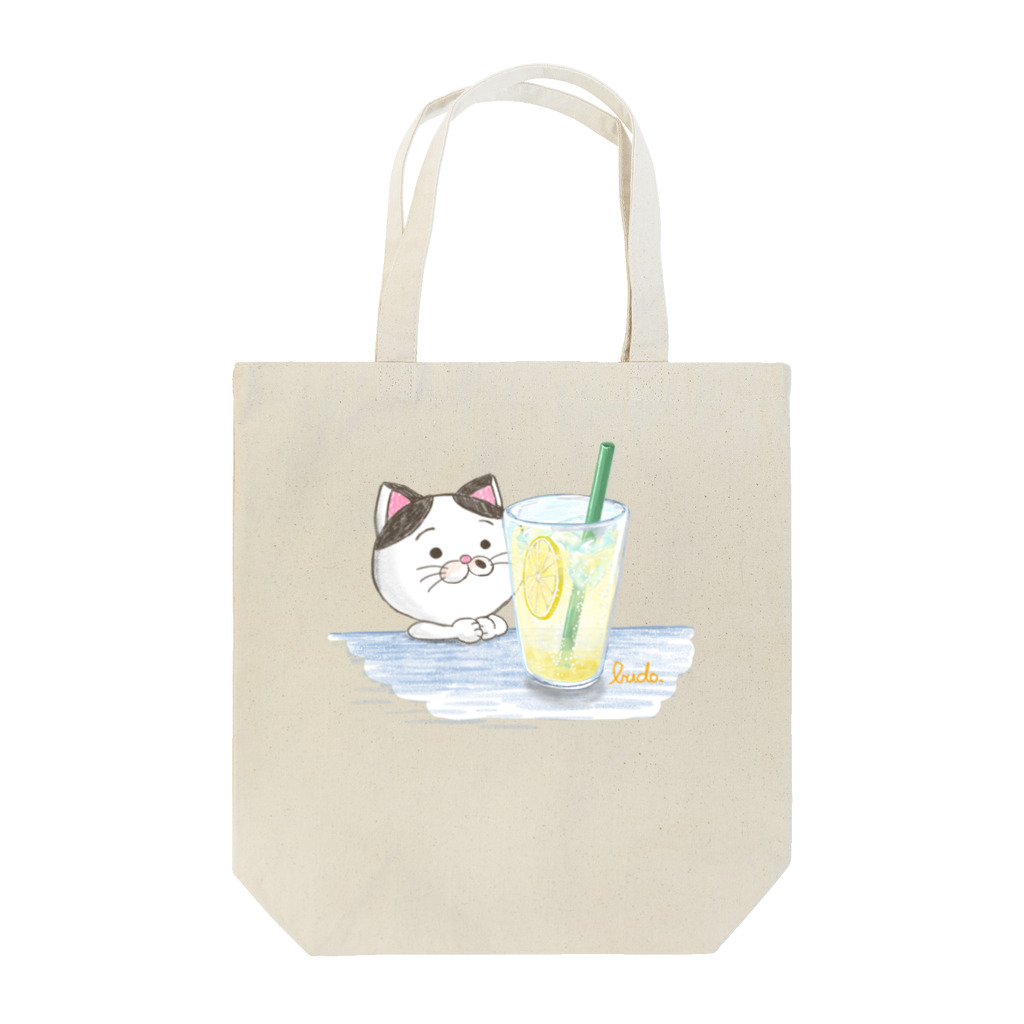 ブドウのニャンコとレモンスカッシュ Tote Bag