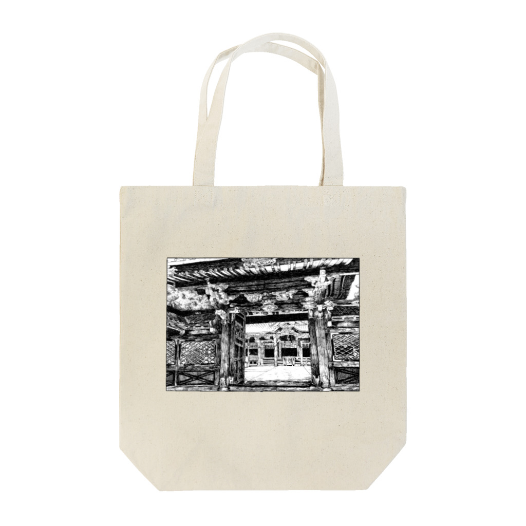 きいのペン画・東京の神社 Tote Bag