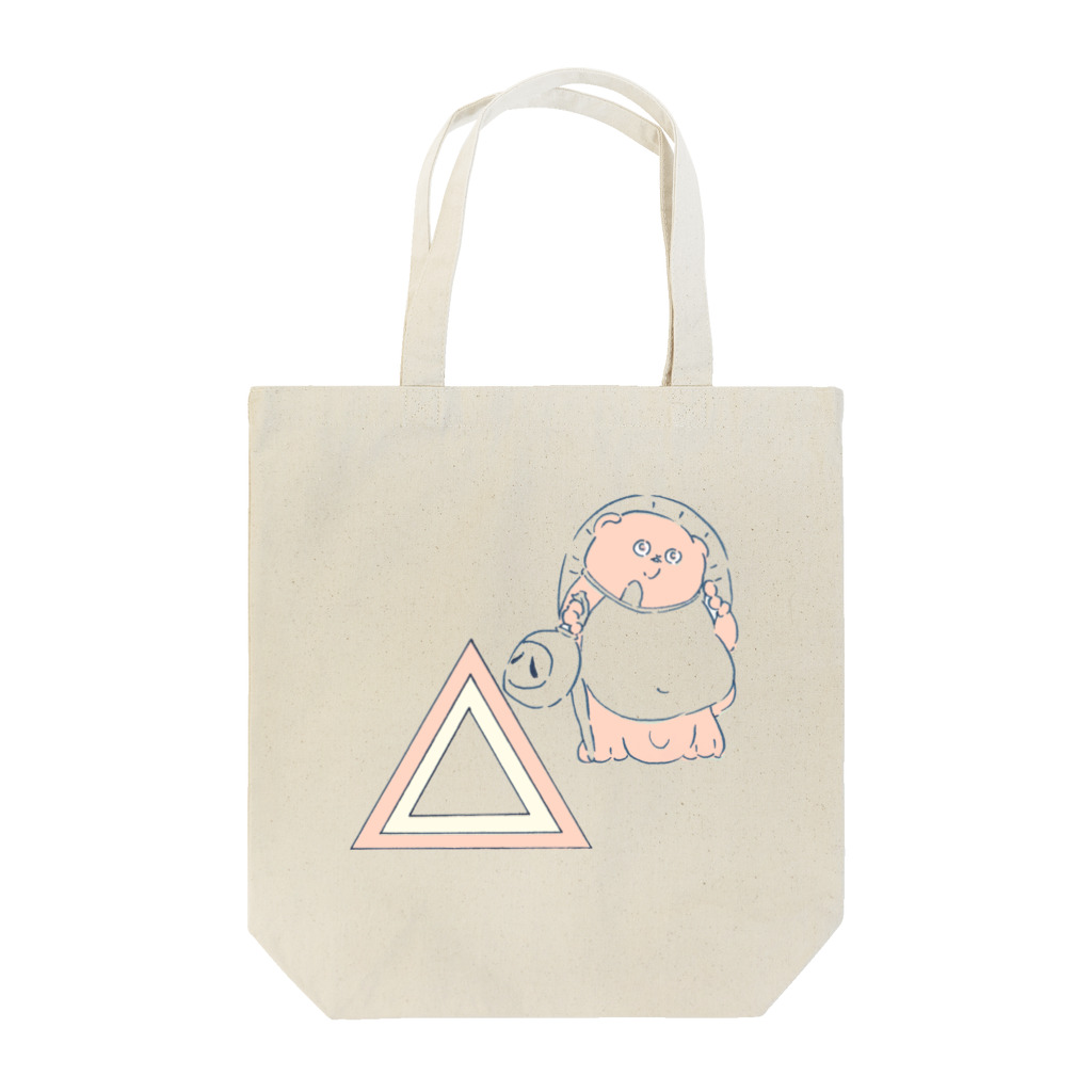デンドロまりちゃんの信楽焼たぬきと三角＿ピンク Tote Bag