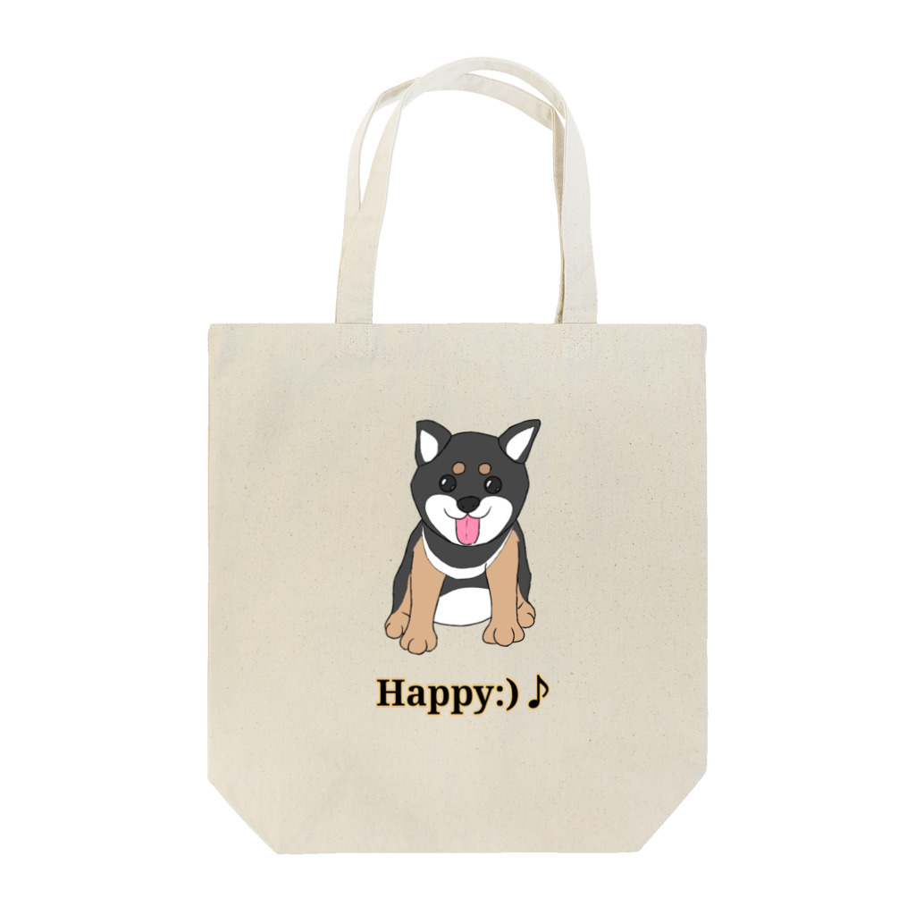 Lily bird（リリーバード）のうるうる黒柴犬ちゃん 英語ロゴ Tote Bag