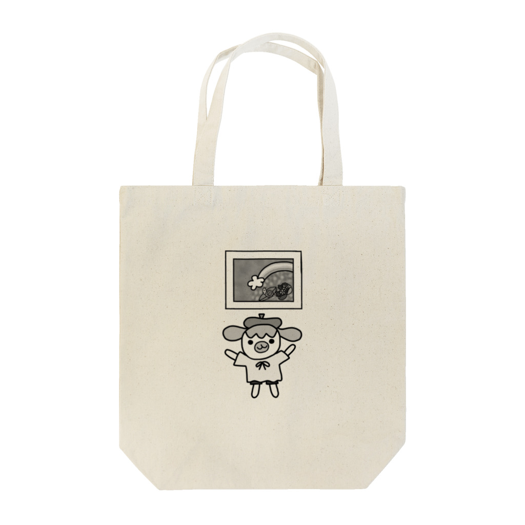 usa100のモノクロ　虹と紫陽花とかしこい君 Tote Bag