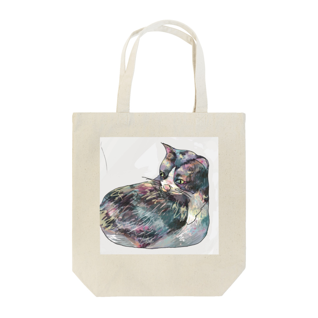 ま-と-いのはちわれキャット Tote Bag