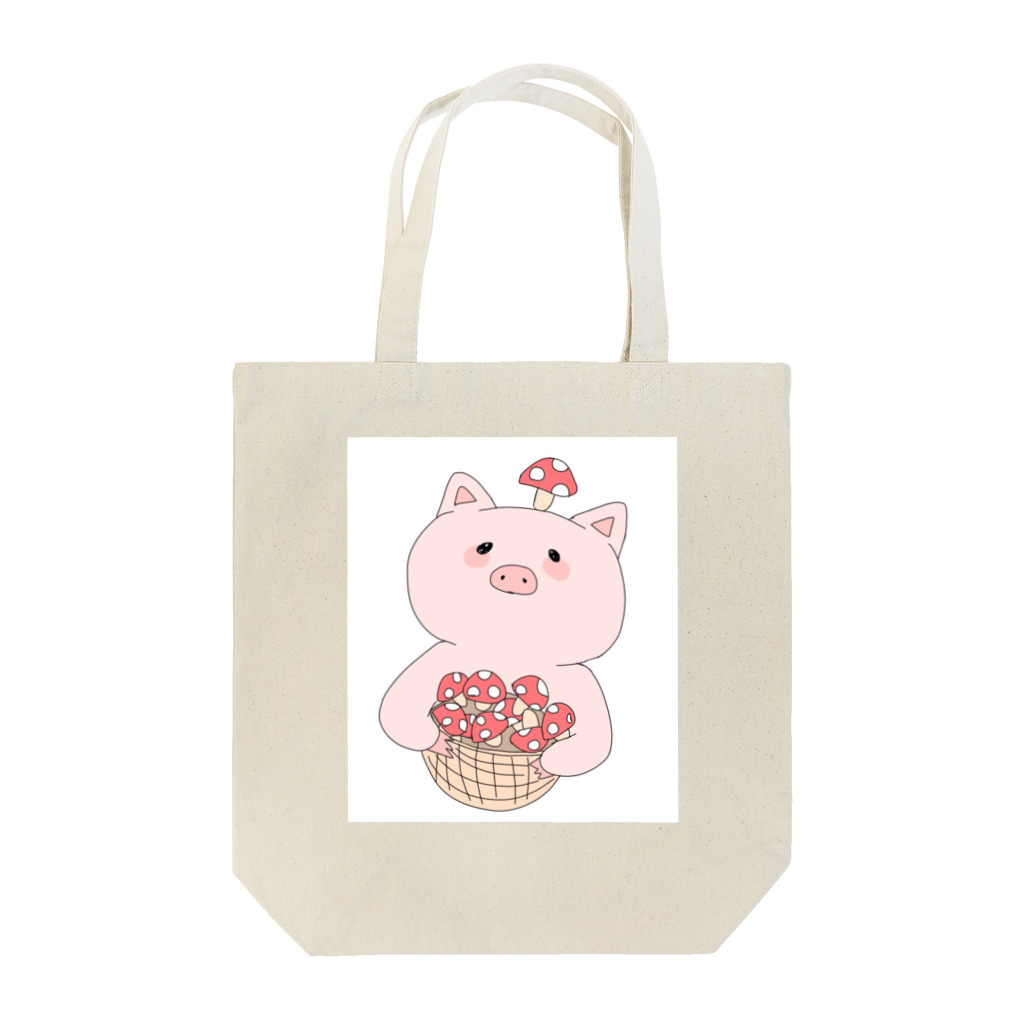 あいるーしょっぷのきのこ狩り豚ちゃん Tote Bag