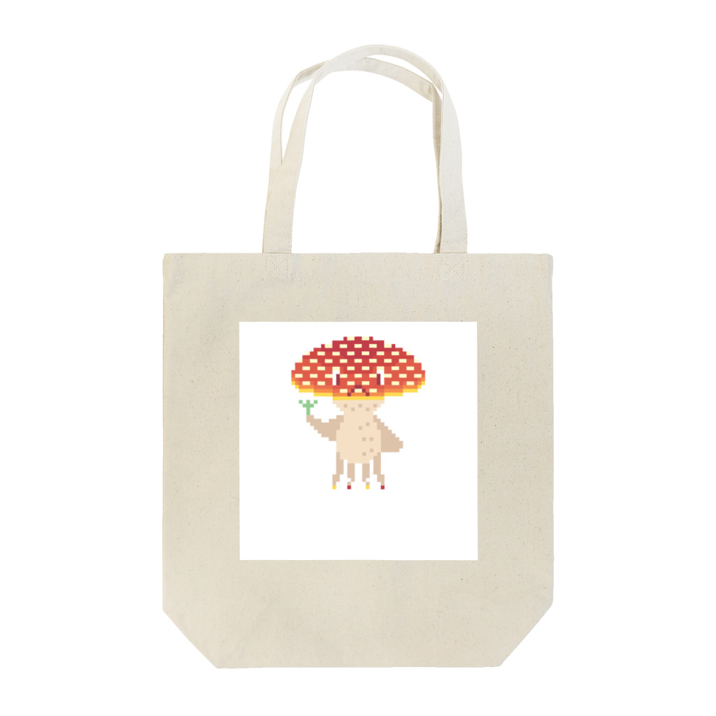 ねむいさかなのお店のドット　赤きのくらげ　草あげる Tote Bag